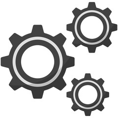 Gears icon flat vector icon isolated on white background.