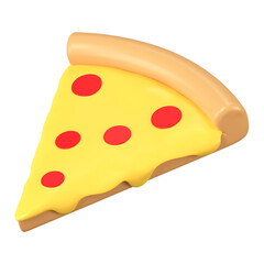 Pizza sticker png, 3d food clipart on transparent background