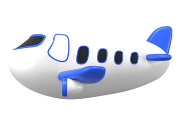 Plane png sticker, side view 3D cartoon transparent background