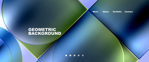 Circles and lines. Bright colorful geometry with glassmorphism effect. Vector Illustration For Wallpaper, Banner, Background, Card, Book Illustration, landing page