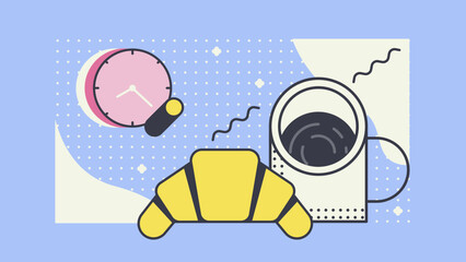 Coffee and croissant for breakfast