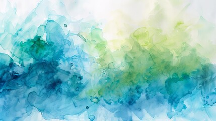 Abstract watercolor background in blue, green, and white. Perfect for artistic and creative projects.