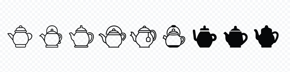 Teapot line icon. Hot drinks chinese tea pot, teapot icon. water pot icon, hot water pot icon, tea icon, Teapot line icon.  Ceramic tea pot outline vector icon.