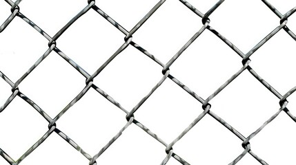 Fototapeta premium A detailed view of a chain link fence with rusted metal and barbed wire