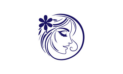 Vector Line of  Woman Beauty Spa Logo