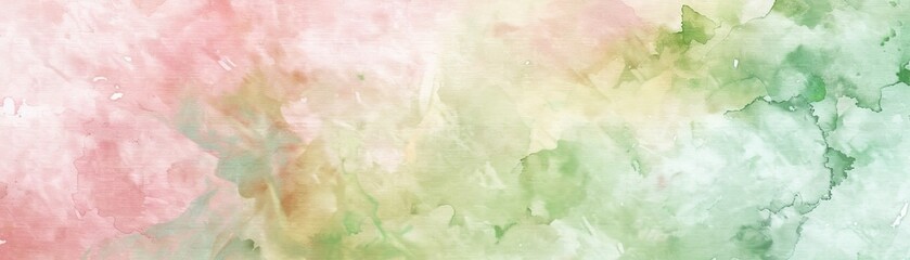 Obraz premium Abstract watercolor background with pink, green, and yellow tones.