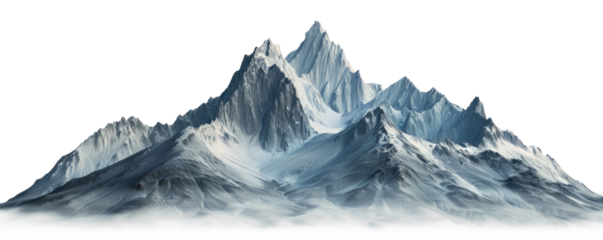 high mountains cut out, isolated on white or transparent png