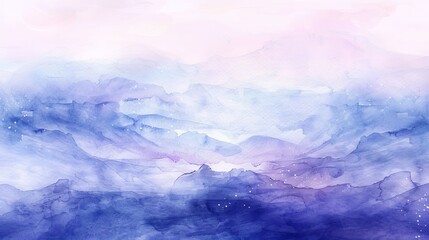 Fototapeta premium Abstract watercolor background with soft purple and blue hues, creating a dreamy and ethereal atmosphere. Perfect for various design projects.
