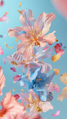 Soft Floral Explosion, Pastel Palette