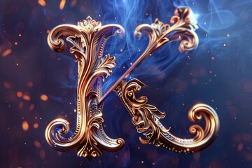A close-up shot of a golden letter K surrounded by blue smoke, often used in luxury or high-end product marketing