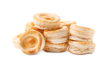 Delicious fresh puff pastry isolated on white