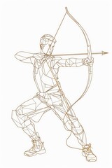 A hunter holding a bow and arrow, ready for action