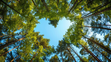 Fototapeta premium Love in Nature, Heart-Shaped Tree Canopy