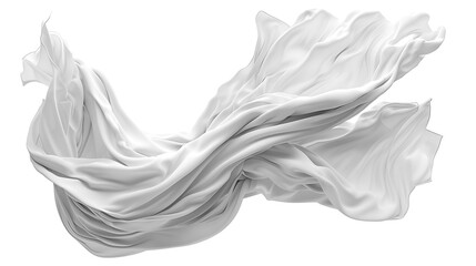Fototapeta premium A white cloth is flying in the air isolated on white background