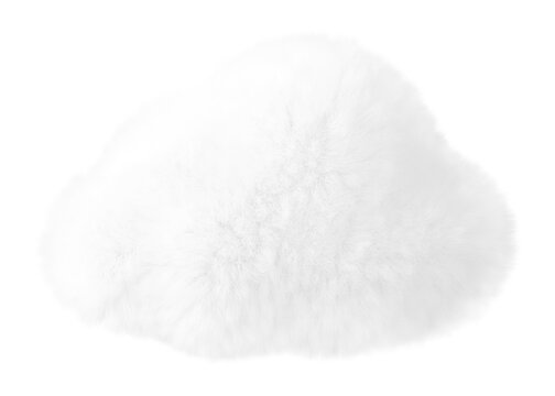 White cloud png fluffy 3D shape, transparent background