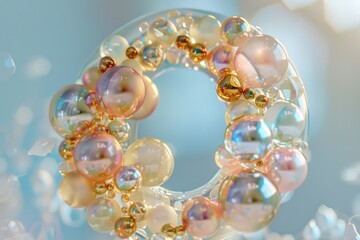 A detailed shot of a colorful ring made from beads, ideal for jewelry or craft inspiration