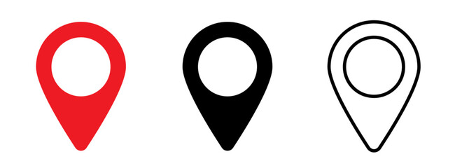 Location pin icon. Map pin place marker. Set of map pointers