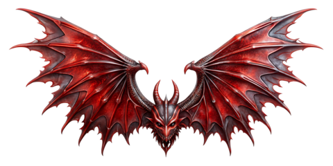 Demon wings isolated on white background ,PNG AI GENERATED
