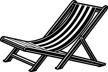  beach chair silhouette vector illustration