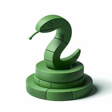 Green wooden snake, symbol of chinese 2025 new year. Celebrating 2025.