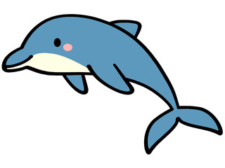 ジャンプするイルカのイラスト素材