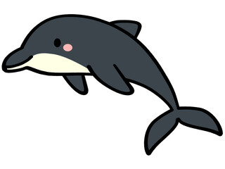 ジャンプするイルカのイラスト素材
