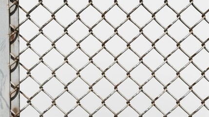 Naklejka premium A close-up shot of a chain link fence with rusty links and a worn-out texture
