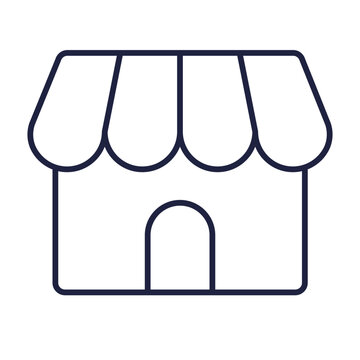 recommend clip art: Marketplace line icon. Online store, software app platform, market shop, retail, restaurant logo for web and mobile. Outline symbol isolated on white background. Editable vector stroke. Pixel Perfect.