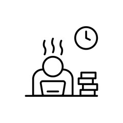Burnout outline icons, minimalist vector illustration ,simple transparent graphic element .Isolated on white background