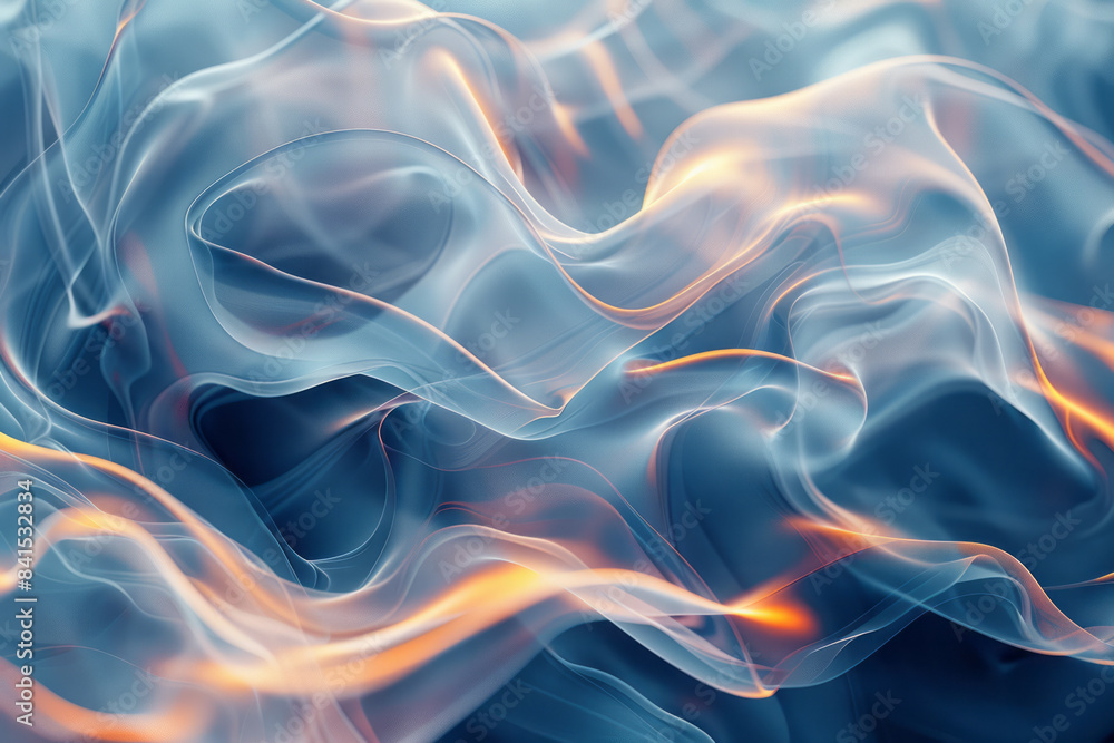 Poster dynamic and fluid abstract forms that appear to be moving, perfect for attention-grabbing visuals,