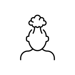 Exploding mind outline icons, minimalist vector illustration ,simple transparent graphic element .Isolated on white background