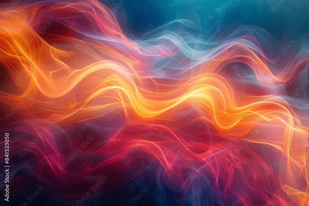 Poster moving abstract forms creating a dynamic and energetic visual effect,