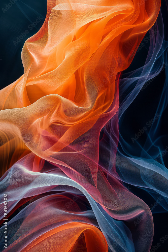 Poster dynamic abstract shapes that appear to be vibrating, perfect for capturing attention,
