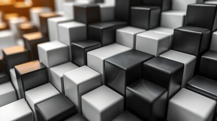 Black and White Cubes Form a Modern Background Perfectly