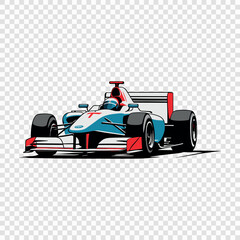 Race Car Illustration on Transparent Background