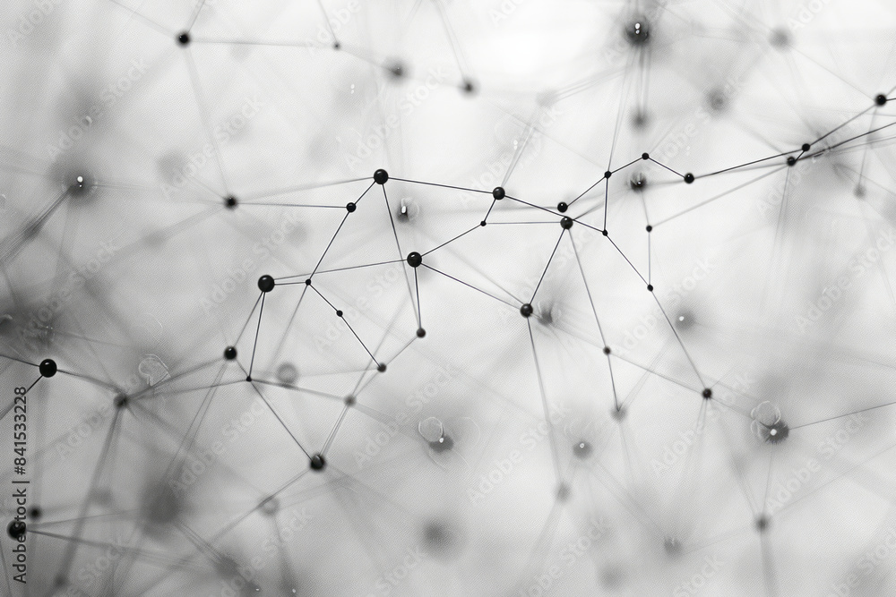 Poster Digital network pattern with nodes and connections mimicking electronic circuitry,