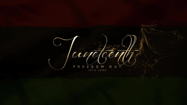 Celebration Freedom Day, African American Juneteenth Freedom Day, Juneteenth Freedom Day Golden Text Animation Particulars Effects, Happy Juneteenth Day Videos