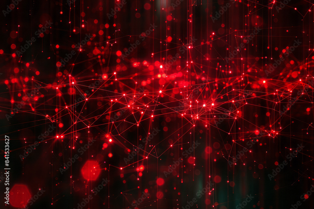 Aufkleber Design mimicking digital networks with interconnected nodes and schematic connections,