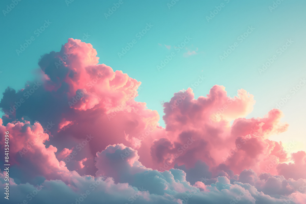 Poster gradient design transitioning from sky blue to soft pink, ideal for tranquil and cohesive banner des