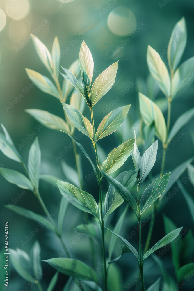 Poster gradient background transitioning from light green to soft blue, creating a soothing and balanced ef