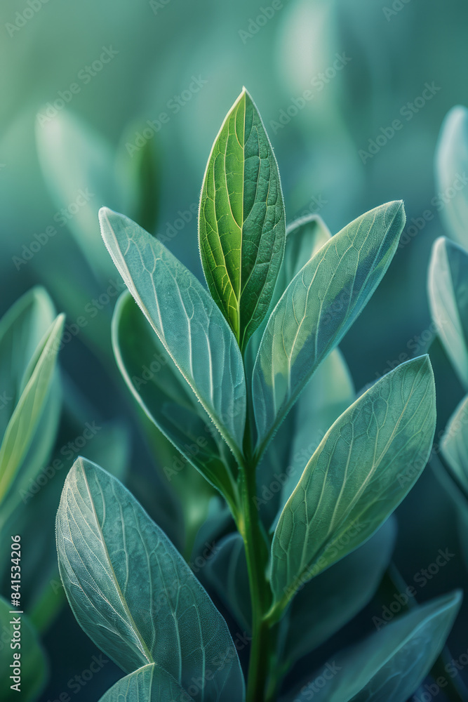 Poster gradient background transitioning from light green to soft blue, creating a soothing and balanced ef