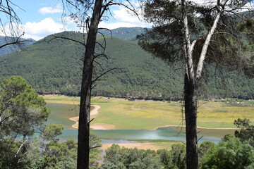 Naturaleza, paisaje, lago, cielo, &aacute;rboles, monta&ntilde;as, medio ambiente