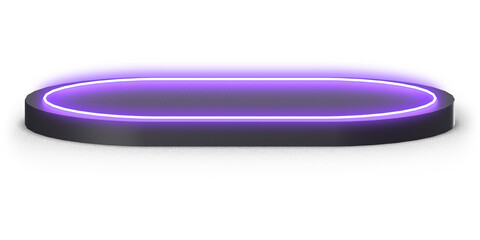 3d podium with purple neon light 