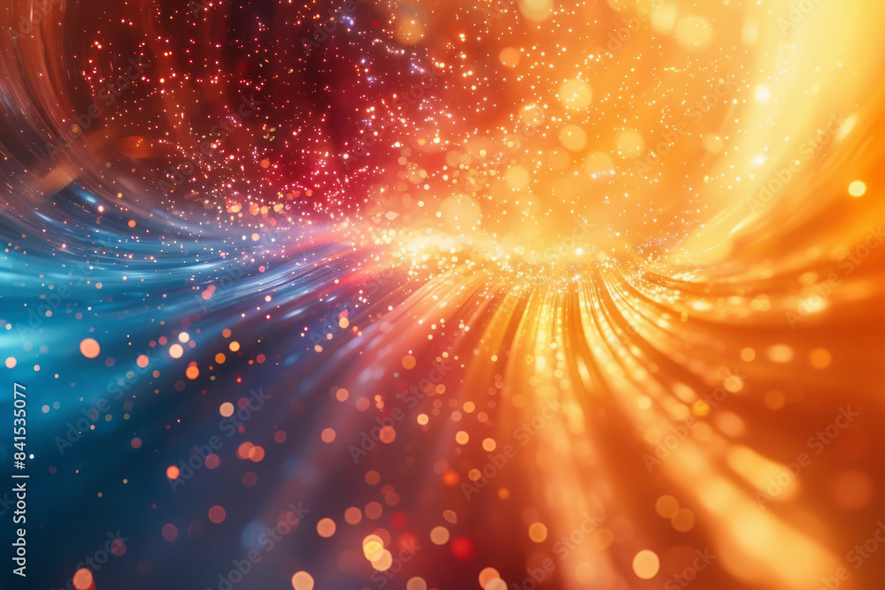 Aufkleber Vibrant explosion of light with radiant and dynamic abstract patterns,