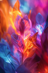 Vibrant light burst with dynamic and colorful abstract patterns,