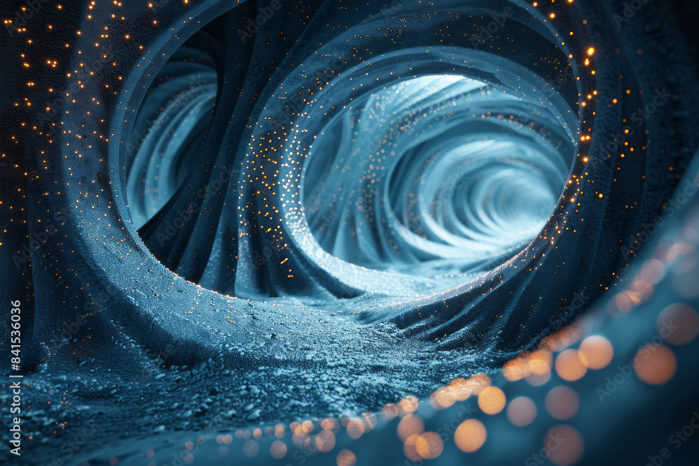Leinwandbilder futuristic light tunnel featuring glowing abstract designs and dynamic patterns,
