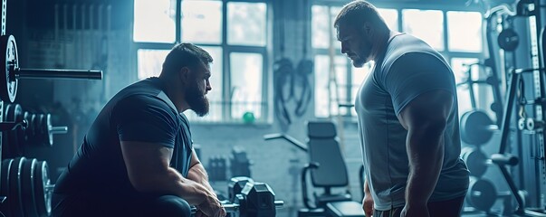 Overweight Man Strength Training with Determination in Modern Gym