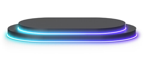 3d podium with blue purple gradient neon light  © Annas