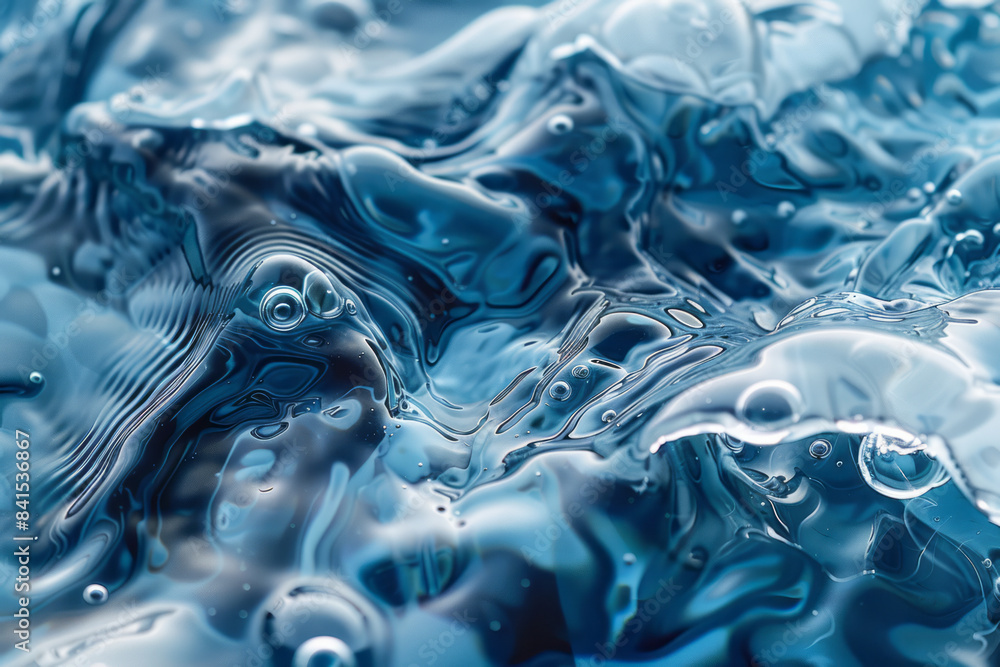 Aufkleber digital art of intertwining aqua lines and abstract water patterns,