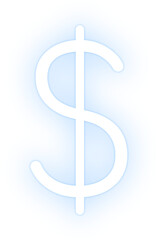 Dollar sign png neon symbol, transparent background